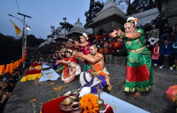 Bharatanatyam Dance recitals on the occasion of Maha Shivaratri at the banks of Bagmati river facing the Lord Pashupatinath temple