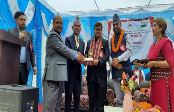 Inauguration of School Building of Shree Bishnudevi Secondary School at Chandragiri, Kathmandu, Nepal built under Government of India’s grant assistance in Education Sector Reconstruction