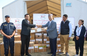 Handing over of fourth tranche of earthquake relief support of essential medical supplies to the Government of Nepal (21 Nov 2023)
