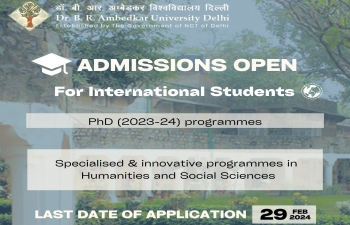 Invitation to International Students: PhD Admissions Open at Dr B.R. Ambedkar University Delhi (India)